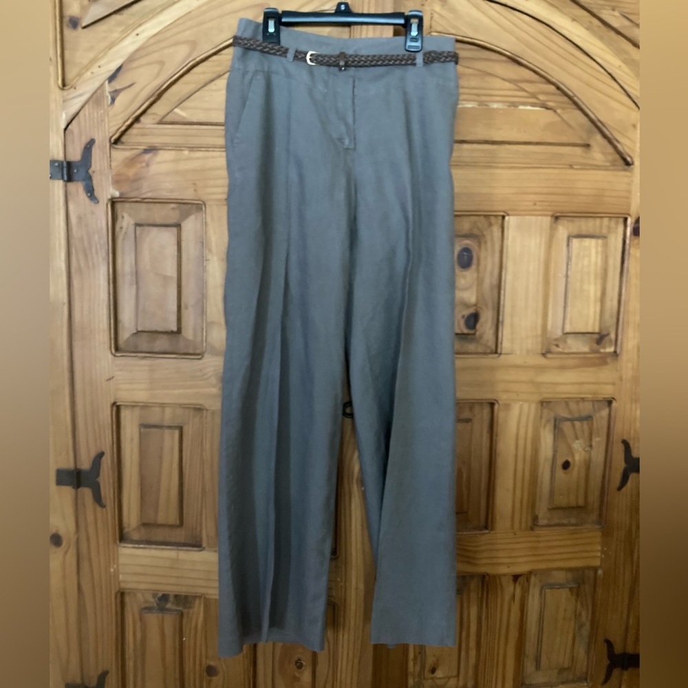 2/10.00 H&M Brown Linen Wide Leg Pants